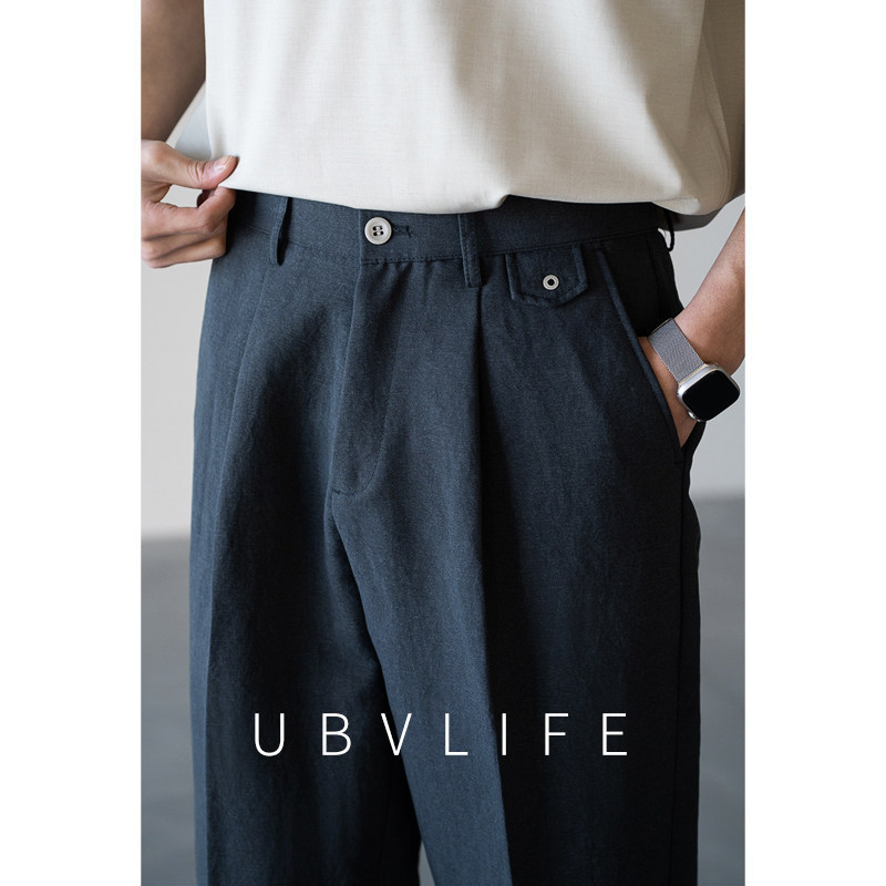 Lyocell Wool Single-Pleat Casual Tapered Pants for Men 2026 Spring New Style Simple Drapey Casual Wide-Leg Pants
