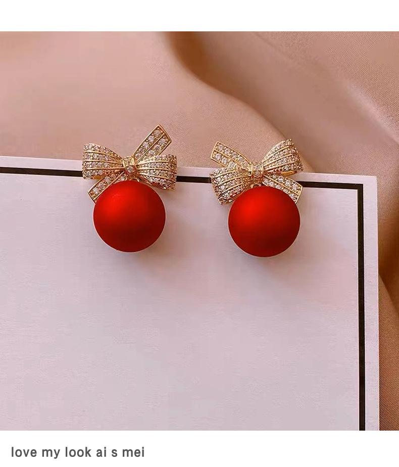 1 Pair Sweet Bow Knot Plating Inlay Alloy Zircon Drop Earrings display picture 2