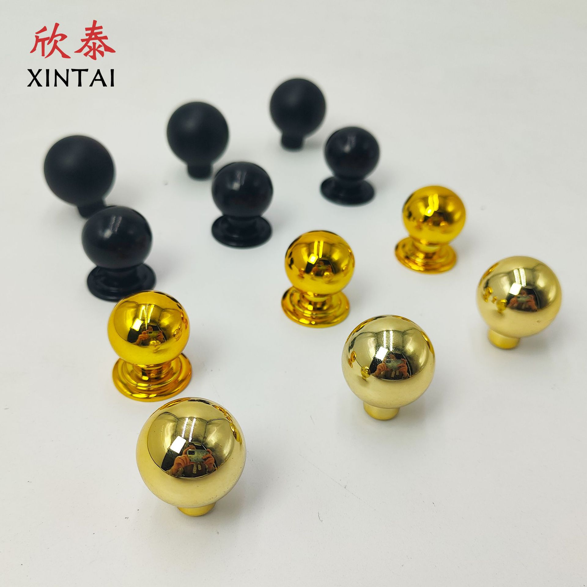 Round handle black gold plastic modern minimalist handle European drawer wardrobe cabinet drawer furniture cabinet handle