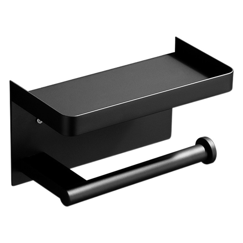 Soporte de pañuelos de baño transfronterizo Soporte de papel en rollo de acero inoxidable 304 Soporte para teléfono móvil sin perforar Baño Mesa de almacenamiento montada en la pared image 1