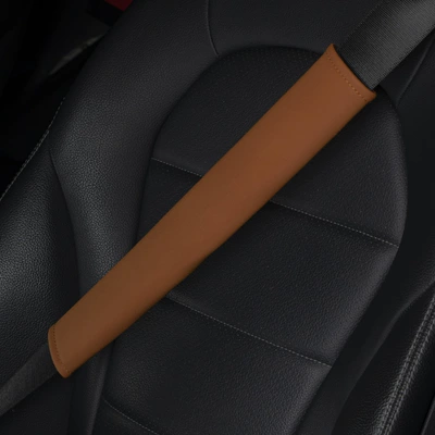 Seat belt shoulder pad – Car Logo Anti-Strain Seatbelt - business-brown-pair-no-logo-6x38cm