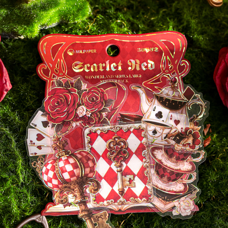 Papel Sr. Paquete de pegatinas grandes series de animación retro en el país de las maravillas materiales de cuentas de mano de película de corte de pegatinas