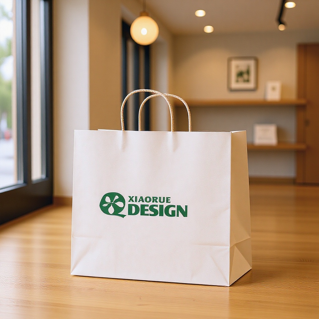 白卡纸手提袋加LOGO商务企业会议广告纸质手提袋加工制做