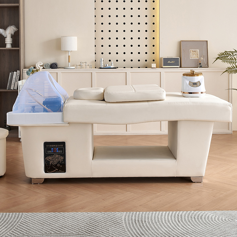 Cama de Champú para Terapia Capilar, Cama de Champú Estilo Tailandés para Salón de Belleza, Cama de Terapia Capilar con Circulación de Agua y Vapor para Masajes Especiales en Salones de Belleza