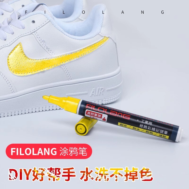 Ferrolong White Shoe Graffiti Pen Sneaker Touch-Up Pen Mesh Surface No-Wash Shoe Paint Pen DIY Basketball Signature Pen
