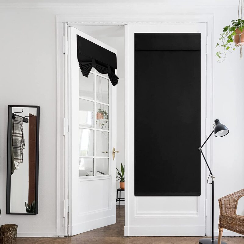 French Door Curtain Blackout Curtain Folding Curtain Double Door Curtain Amazon Hot Sale Solid Color Curtain