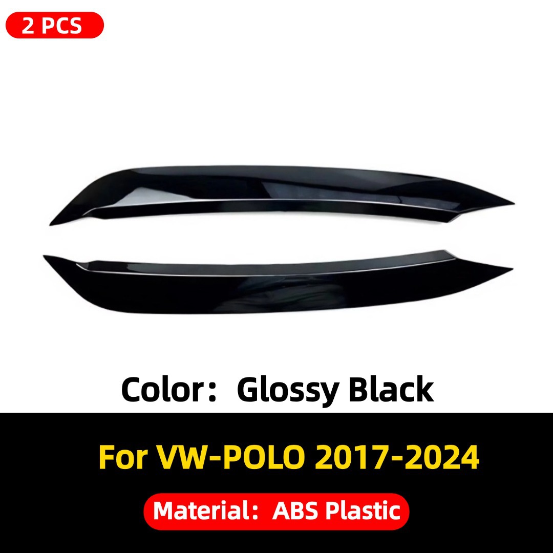 Suitable for 2017-2024 Volkswagen Polo Modified Headlight Eyebrow Appearance Decorative Strip Stickers Cross-Border Accessories