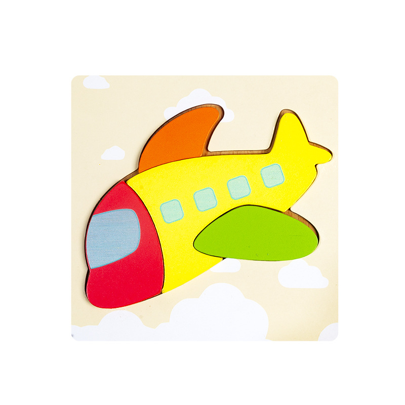 Kindergarten bebé rompecabezas de madera tridimensional juego de rompecabezas 1-3 educación temprana bebés y niños y niñas juguetes