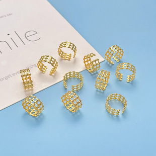 Hip hop 5*12mm iron check open dirty braid hair buckle diy braided hair ring African wig jewelry ring accessories