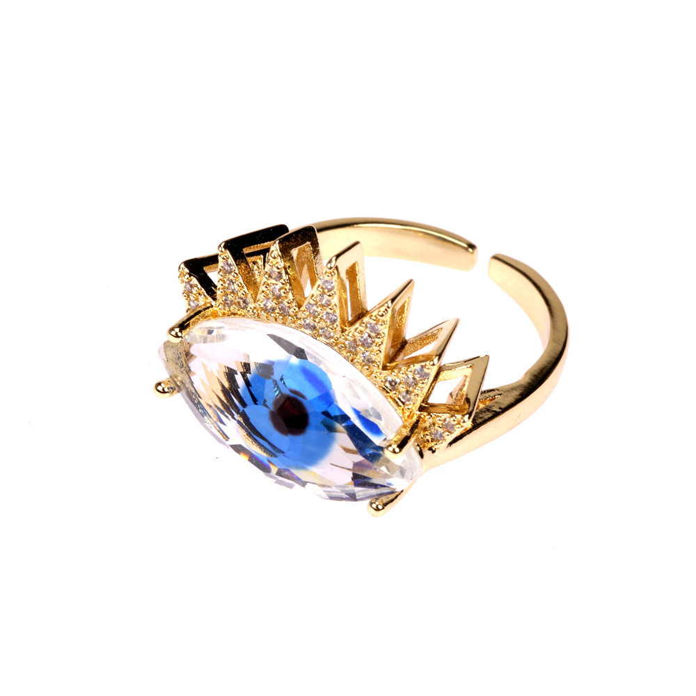 Fashion Demon Eye Copper Inlaid Zircon Ring display picture 19