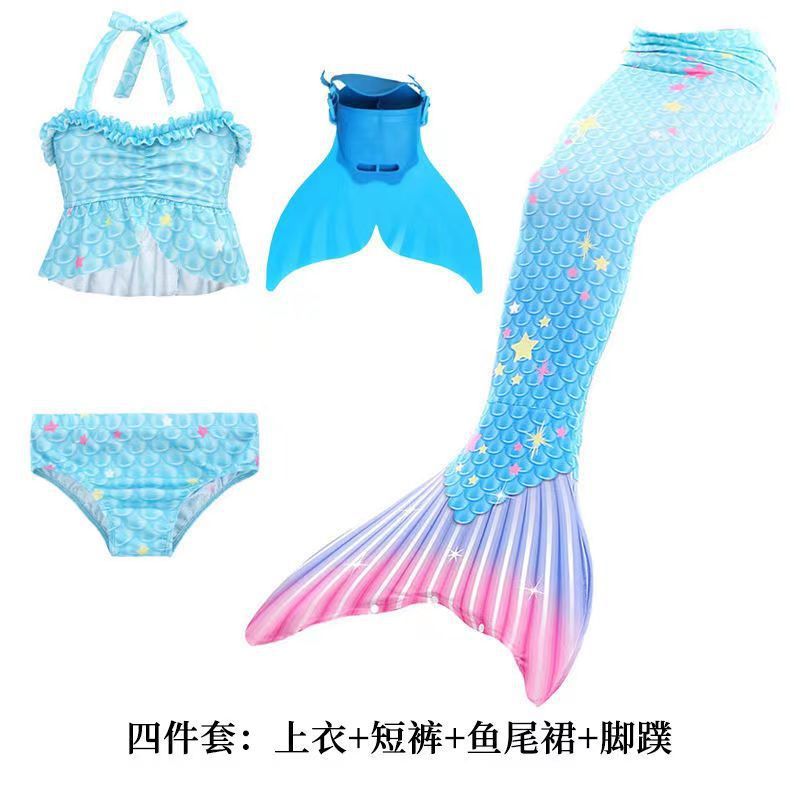 Niños sirena de cola set femenino de verano bebé trajes de baño niña pequeña falda de princesa 2023 nuevo