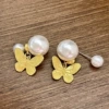 2404152A Golden Butterfly Pearl (S925 Silver Needle)