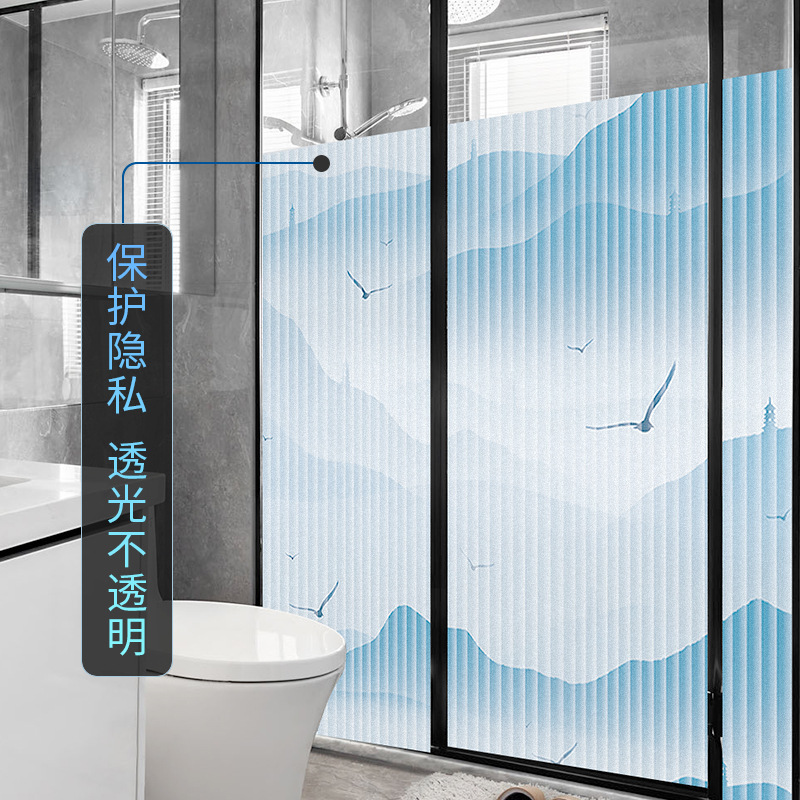 adhesivo de vidrio esmaltado electrostático ventana de vidrio anti-fuerte película anti-pepeep película adhesiva de puerta opaca transparente del baño