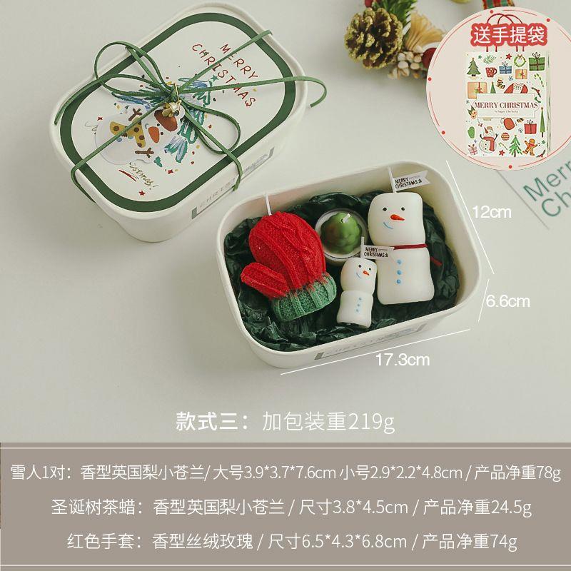 Estilo tres: muñeco de nieve (1 par) + cera de té + guante - planta <unk>