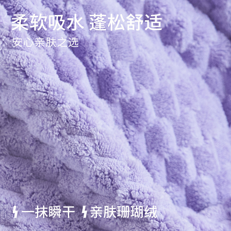 三利毛巾新款成人束髮干發帽加厚珊瑚絨吸水化妝美容包頭巾大浴巾