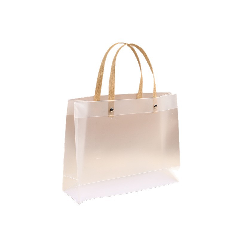 Bolsas de plástico regalo en stock PP poliescalada personalizada bolsas de mano transparentes de PVC logotipo personalizado