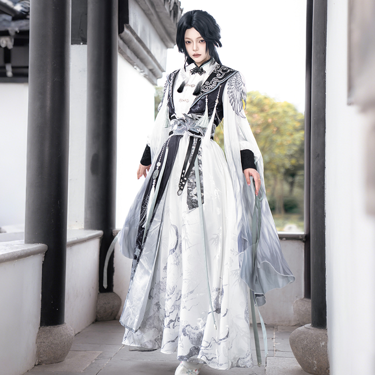 2026 Xiong Doujiang Original Magpie Feather - Code Name Two Han Elements Women's Waist Belt Outerwear Top and Skirt Set 9792