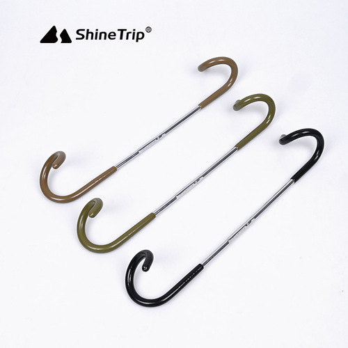 Shanqu Outdoor Camping Stainless Steel Light Stand Hook Canopy Rod Support Hook S-shaped Spiral Light Stand Pig Tail Hook