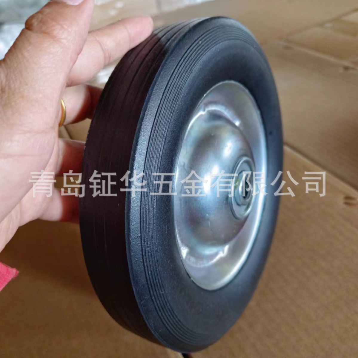 源头厂家供应8x1.75英寸静音橡胶实心轮电焊机轮子工具货仓车轮子
