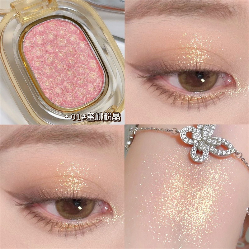 DIKALU puré de papas monocromático mochi ojos de gusano de seda de alto brillo iluminan la sombra de ojos de lentejuelas nacaradas de color blanco puro