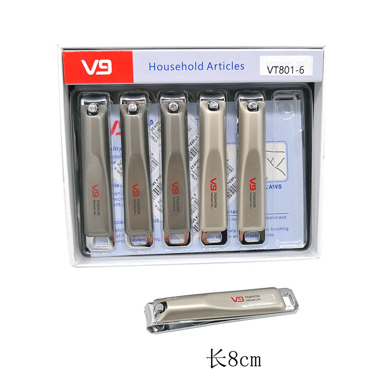 Cortaúñas, tijeras para uñas, cortaúñas grandes para el hogar C7, herramienta de manicura universal portátil de boca plana con lima