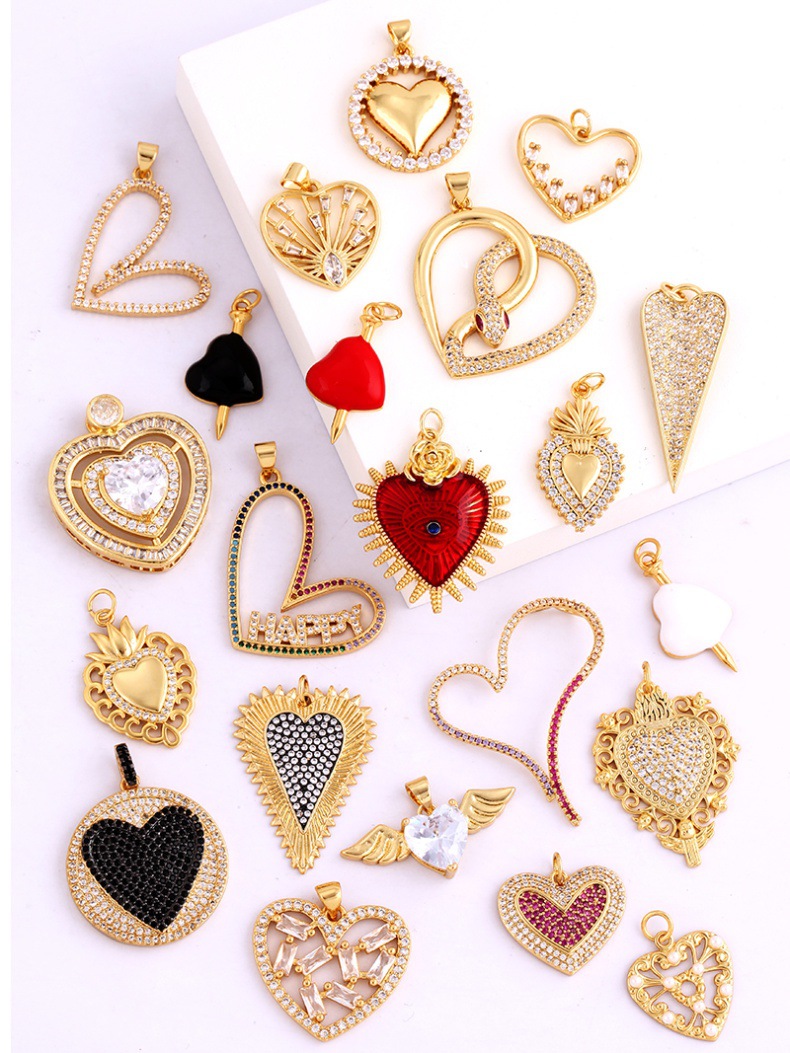 3g Weight Pendant Jewelry Making Type DIY Jewelry Accessories Classification 1 Piece Quantity Copper Material Heart Shape Pattern Hip-Hop, Vintage Style Style 1 Piece Copper Heart Shape Pendant 1