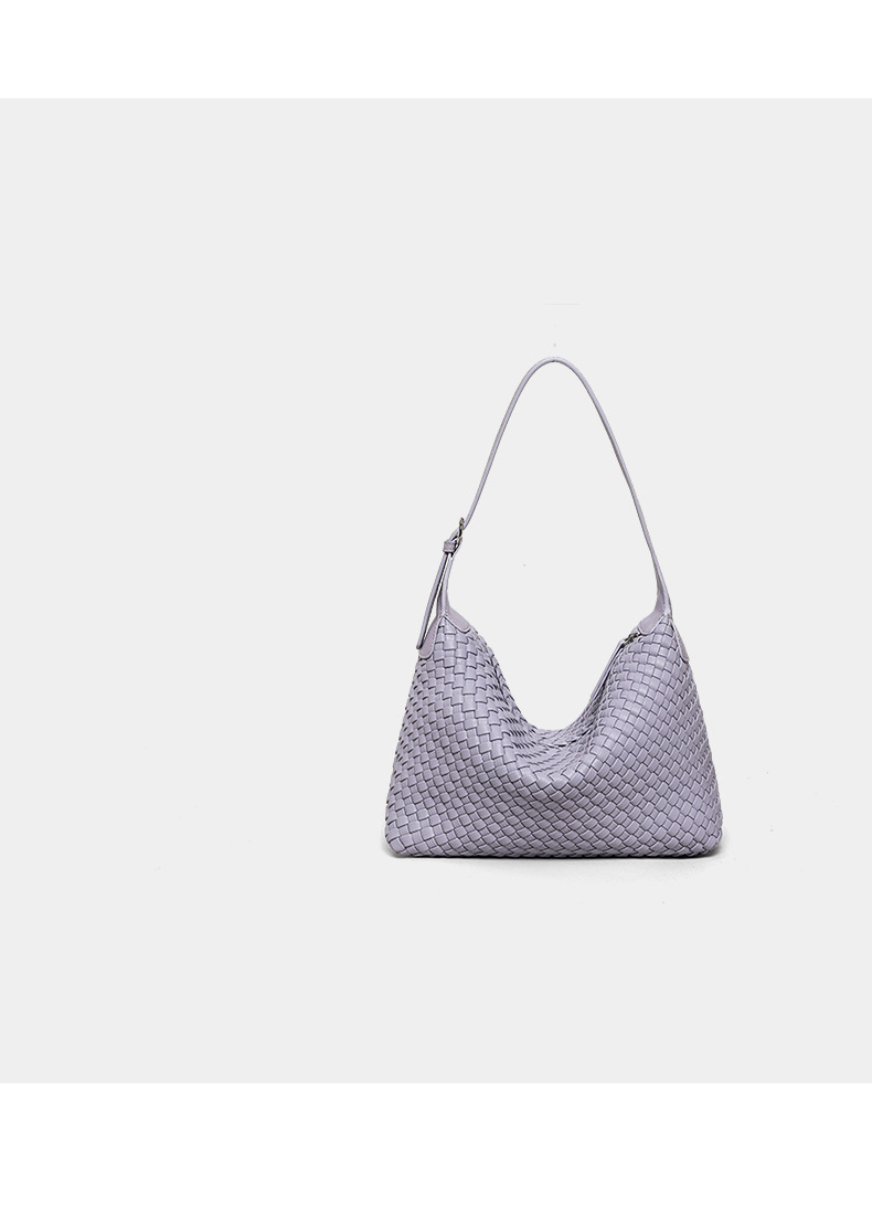 Túi tote nữ cỡ lớn đeo chéo kiểu vintage handmade dệt — màu nâu, màu trắng ngà, màu tím hoa cà chi tiết 34