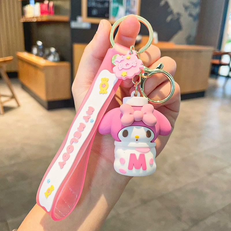 Кулон на брелке (Sanrio) Набор милых силиконовых подвесок — мягкие резиновые талисманчики, подарок на день рождения, различные персонажи