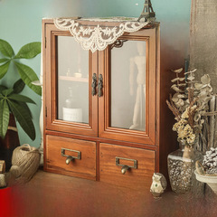 復古桌面收納盒木製zakka收納櫃抽屜化妝品辦公室木質書桌置物架