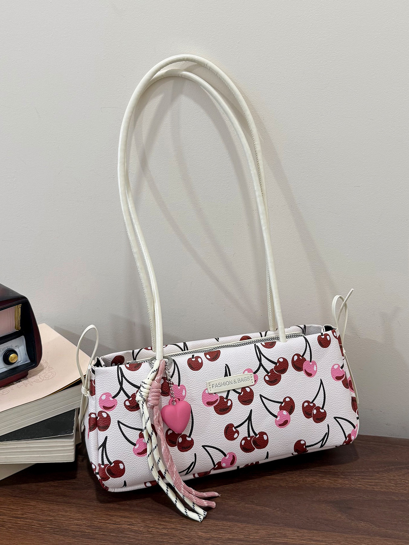 European and American Trendy Handbag Tote Bag for Women 2026 Spring New Large Capacity Cherry Shoulder Bag Trendy Underarm Bag