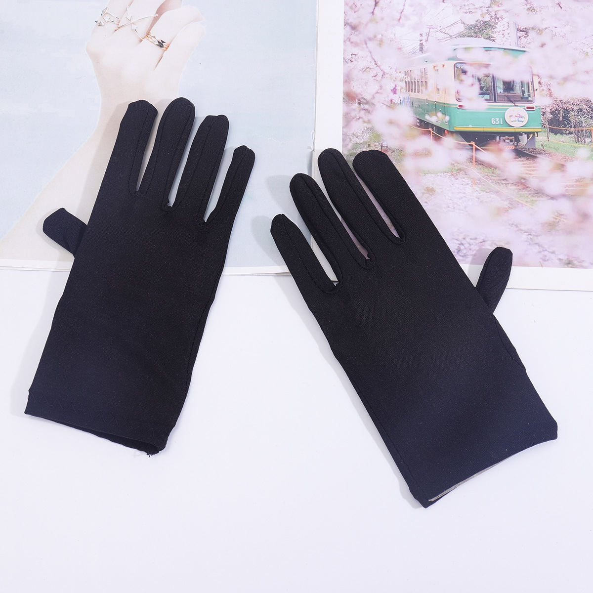 Guantes cortos de seda de leche, accesorios de vestir, guantes de etiqueta, imprescindibles para salir en verano