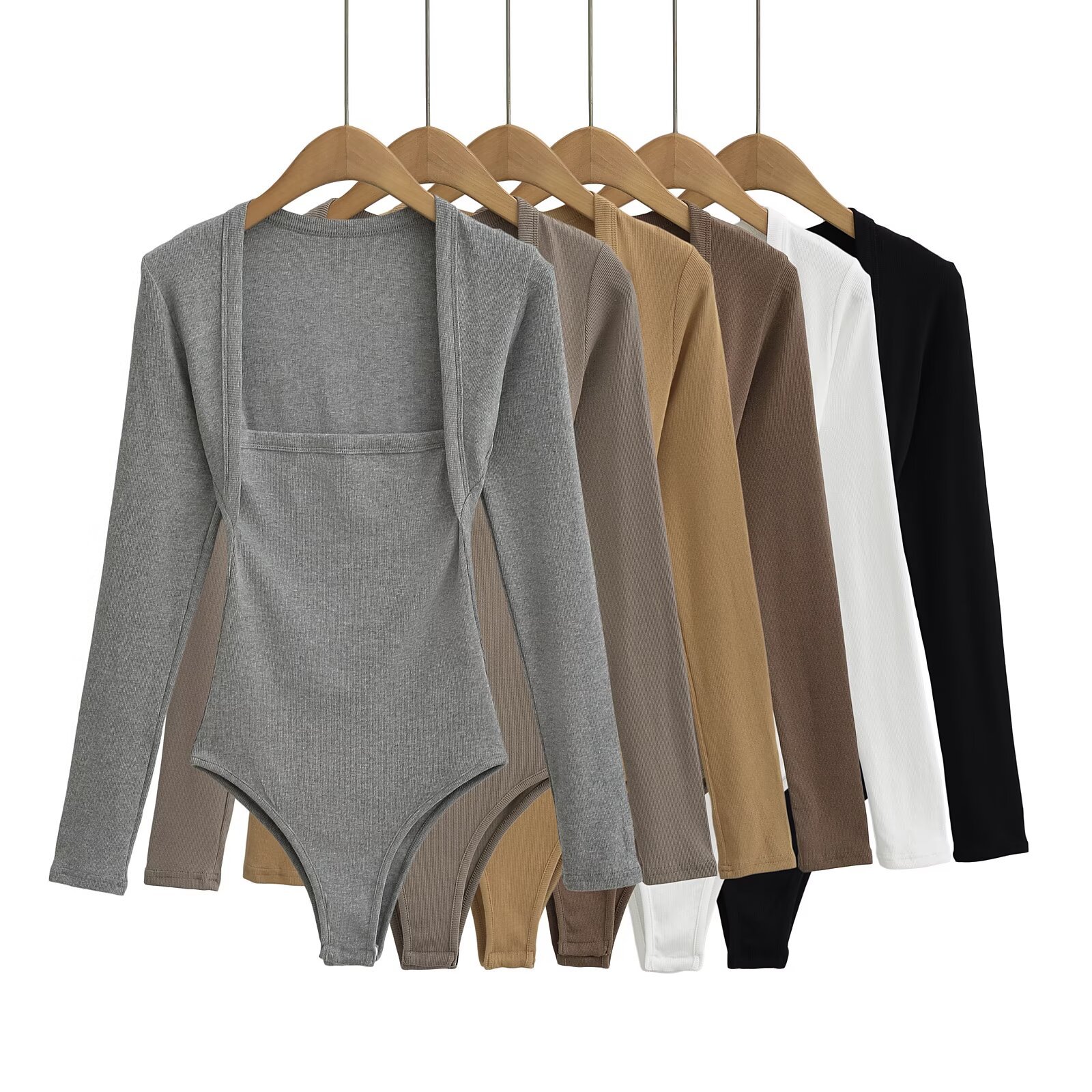 981-25 Sexy Strapless Design Hot Girl Celebrity Bodysuit Off-Shoulder Long Sleeve Bodysuit Tight Sexy Base Layer