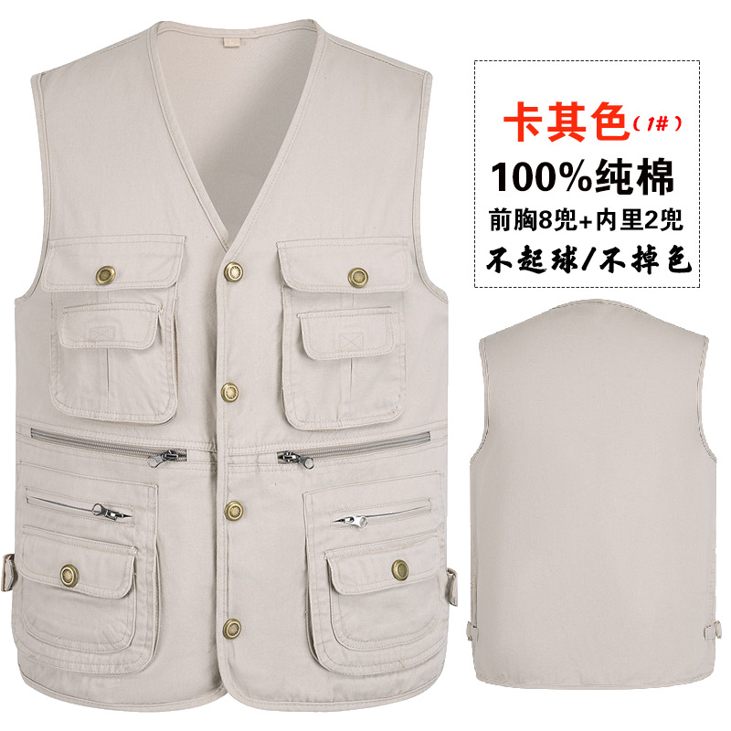 Exportación de comercio exterior chaleco negro de primavera y otoño para hombres con logotipo de impresión de bolsillo al por mayor de 300 jin chaleco clip