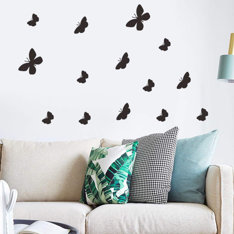 Simple Solid Black Butterfly Wall Stickers Wholesale display picture 4