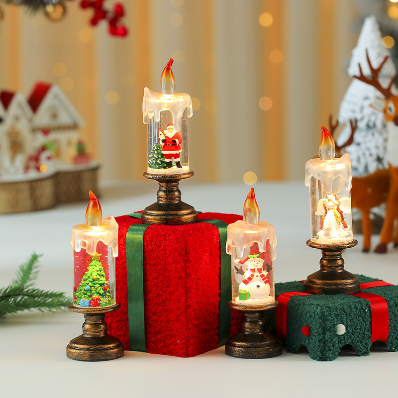 クロスボーダー新しいクリスマス装飾キャンドルライト雪の結晶ライトクリスマスクリスタルボールライトクリエイティブクリスマスギフト|undefined