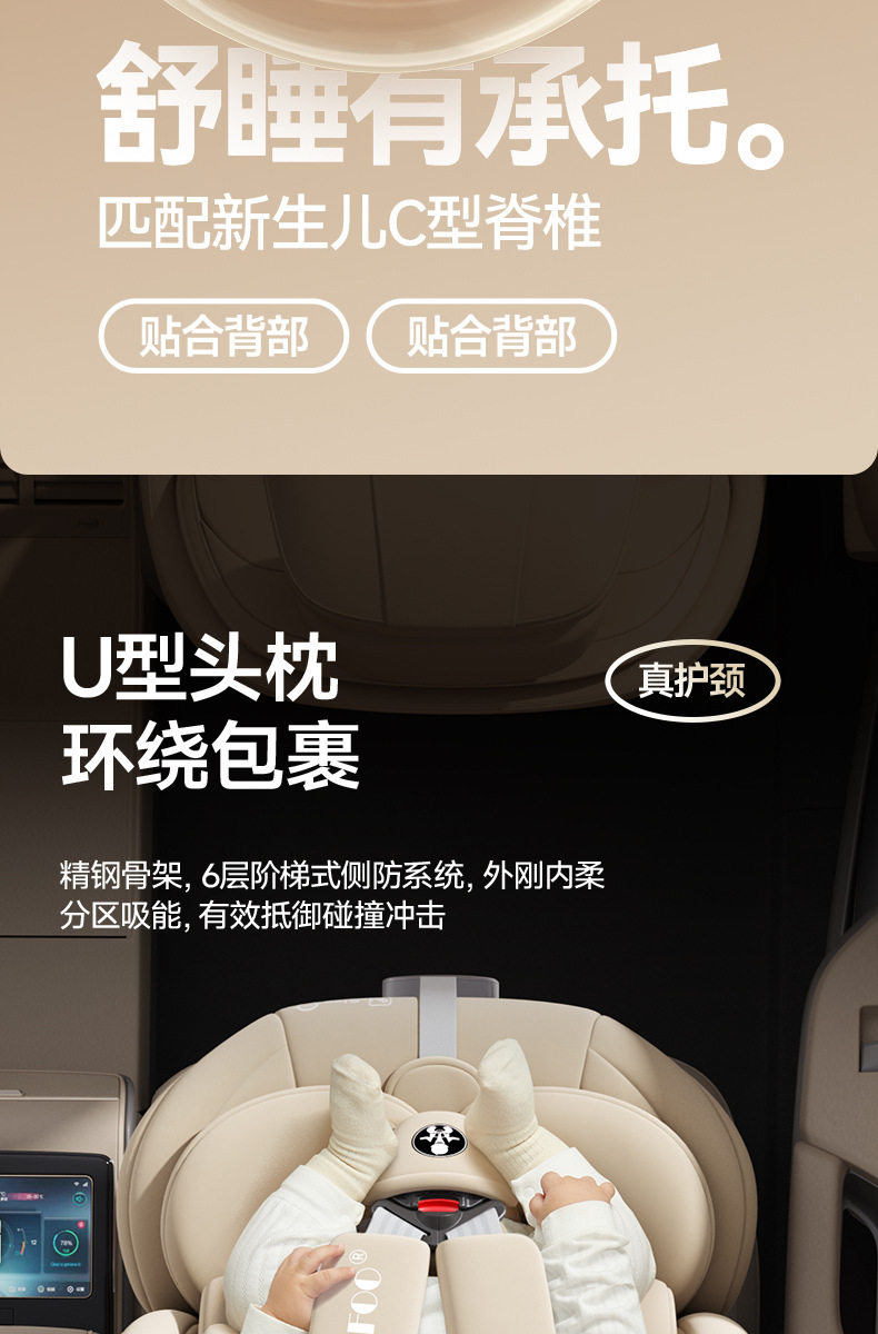 Child safety seat for cars, suitable for babies aged 0-12 years, 360-degree rotating simple seat, universal model for infants
