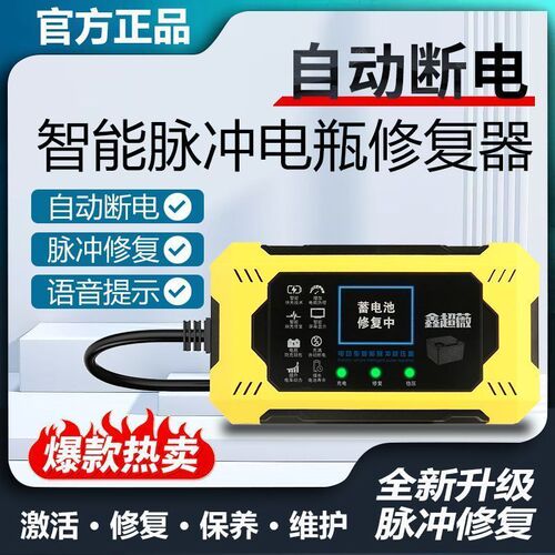 New Electric Vehicle Pulse Repair Charger High Power Charging Companion Automatic Power Off Overcharge Protection 12-96V