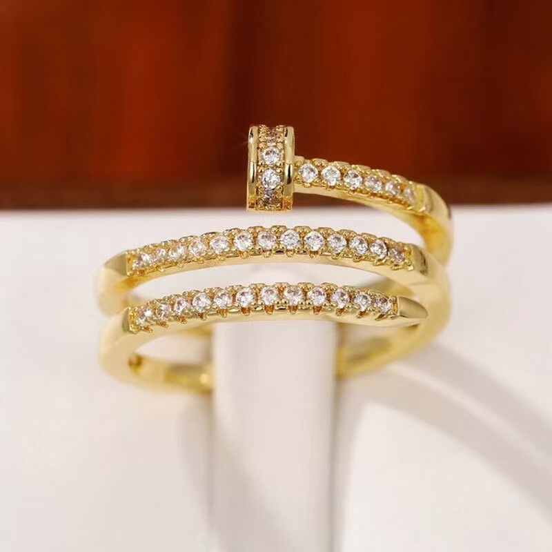 2025 New Spiral Multi-Layer Nail Ring Ins Style Niche Design Stylish Versatile Female Index Finger Ring Jewelry