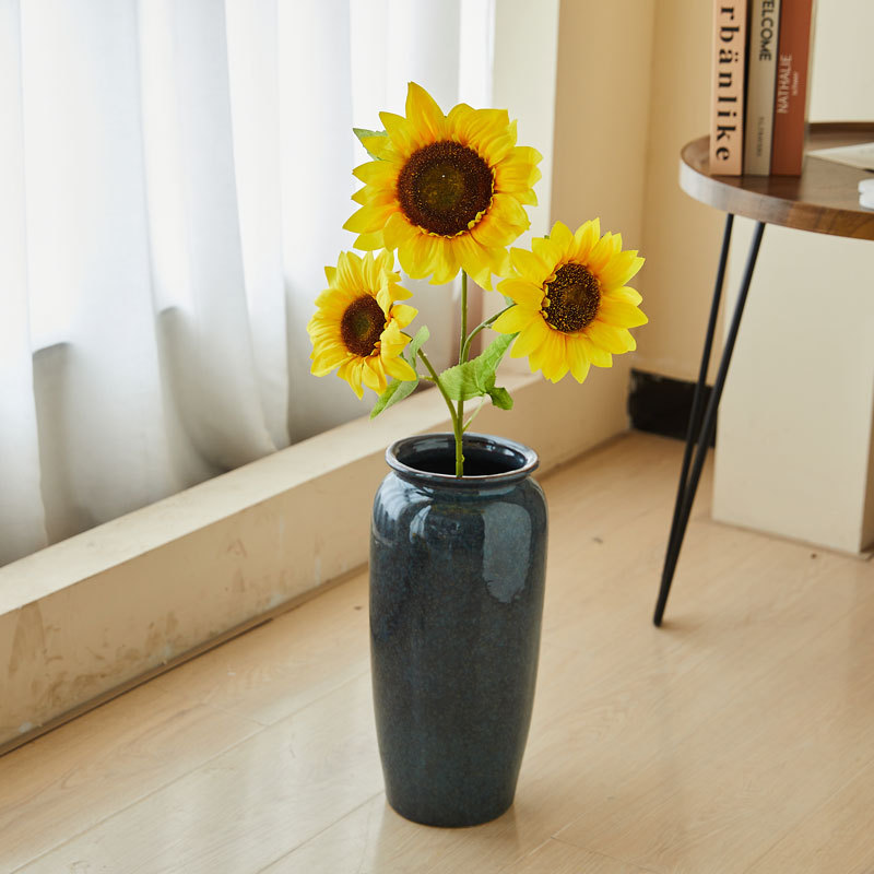 清新单支向日葵仿真花奶油系家居客厅餐桌假花装饰摆设新款假花详情14