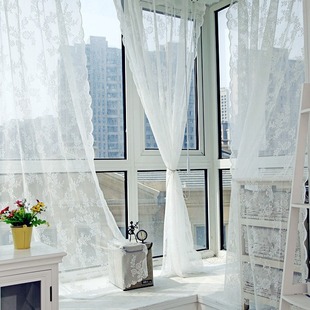 Warp Knitted Double Lace Hollow Lace Curtain Finished Window Screen Korean Bed Mantle Foreign Trade Finished Curtain Kitchen Short Curtain
