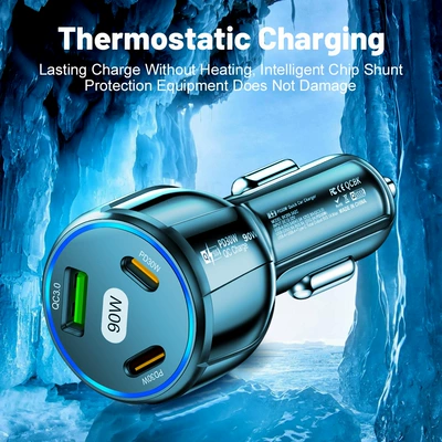 car charger 1USB 2PD car — Mobil şarj cihazları