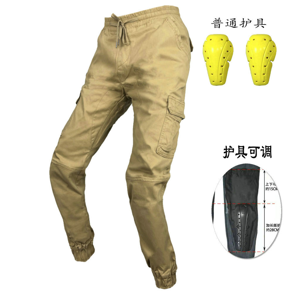 LOONG BIKER pantalones de montar en motocicleta de los hombres de la motocicleta multi-bolsa casual pantalones anti-caída tobillo-atado equipo de protección pantalones de la motocicleta