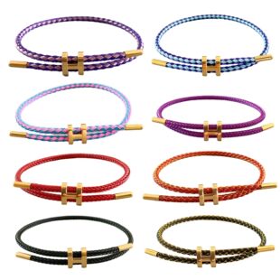 Factory direct steel wire hand rope I-shaped buckle 3D hard gold stainless steel bracelet adjustable titanium steel woven hand rope waterproof