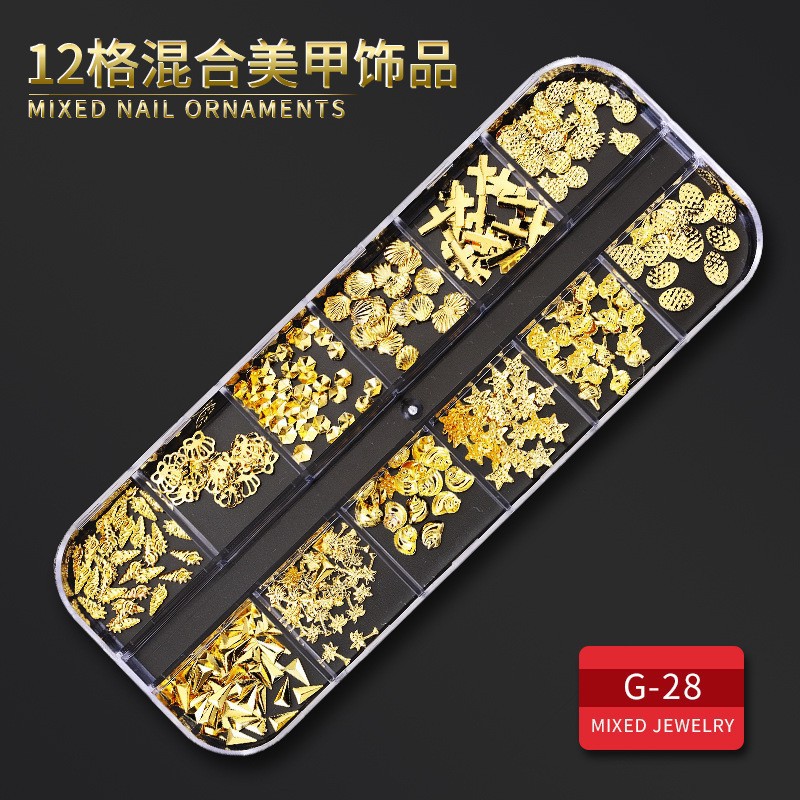 Manicura estrella Luna joyería conjunto completo en forma especial remache aleación diamante mágico color perla lentejuelas manicura joyería de uñas