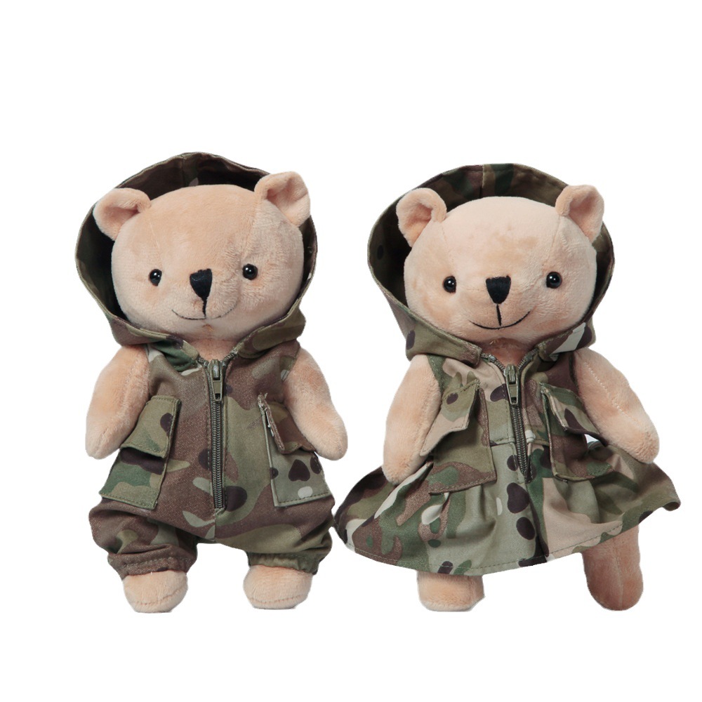 Jefe nuevo oso de peluche de camuflaje táctico oso muñeca del ejército ventilador regalo lindo fábrica al por mayor muñeca de peluche muñeca