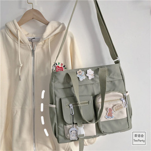 Korean Ins Simple Versatile Girl Student Crossbody Bag Japanese Vintage Style College Style Large Capacity Shoulder Bag