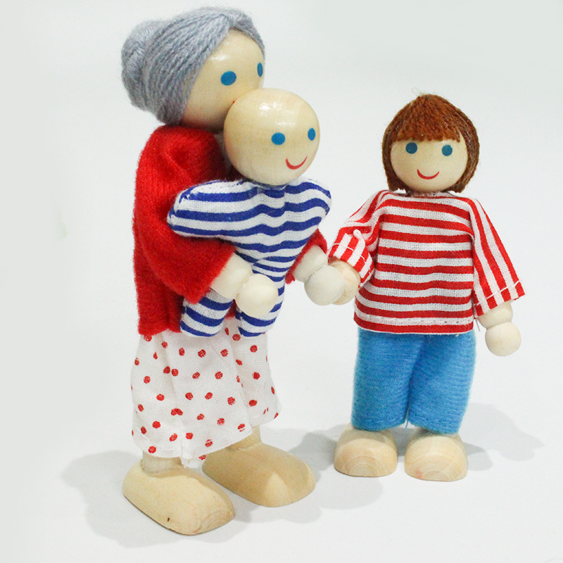 Muñecas de familia 8 muñecas de madera muñecas de familia juguetes para bebés muñecas articulaciones móviles