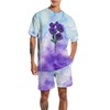 Men’s new printed round neck slim youth leisure suit