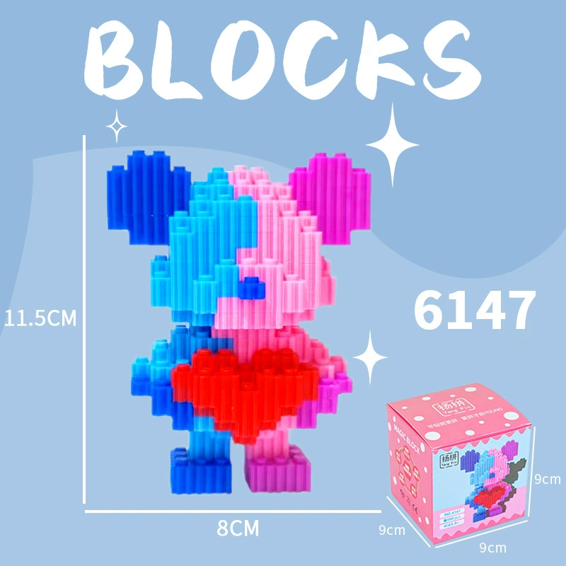 Cartoon Building Block Toy Set, Mini Constructor Doll, 9×9×9 cm, Assorted Character Designs