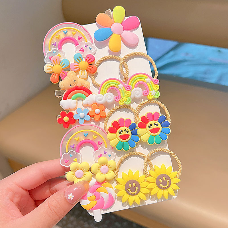 Accesorios de horquilla para niños de dibujos animados de silicona cuerda de pelo lindo anillo de pelo traje de horquilla de princesa accesorios para Niños Accesorios para el cabello